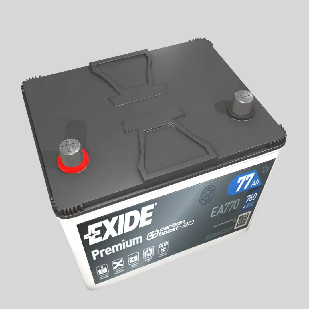 Car Battery 3D Model – Low Poly PBR Asset, FBX, OBJ, Blender - View 7