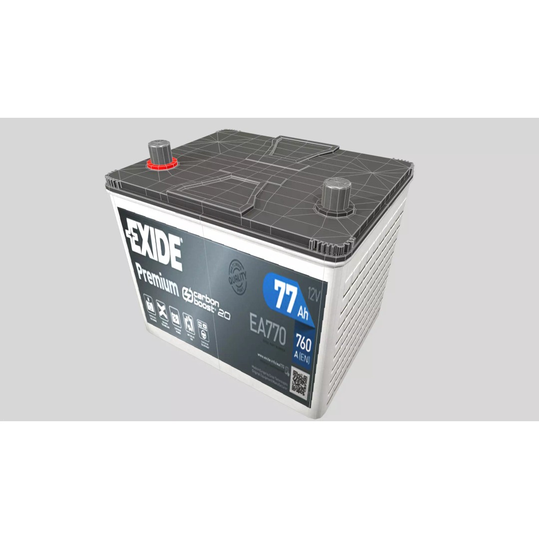 Car Battery 3D Model – Low Poly PBR Asset, FBX, OBJ, Blender - View 8