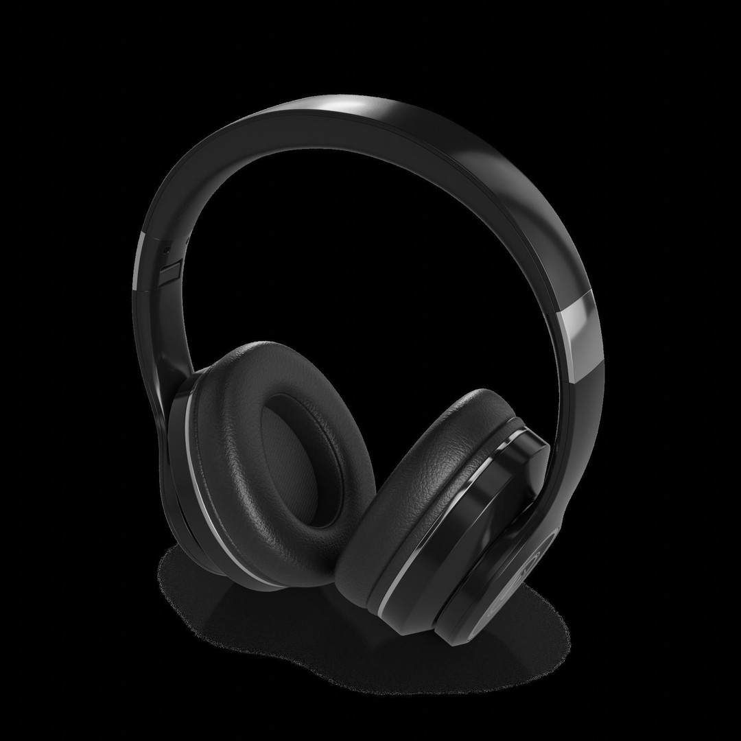 Portable Bluetooth Headphones 3D Model – Realistic Low Poly Design, FBX