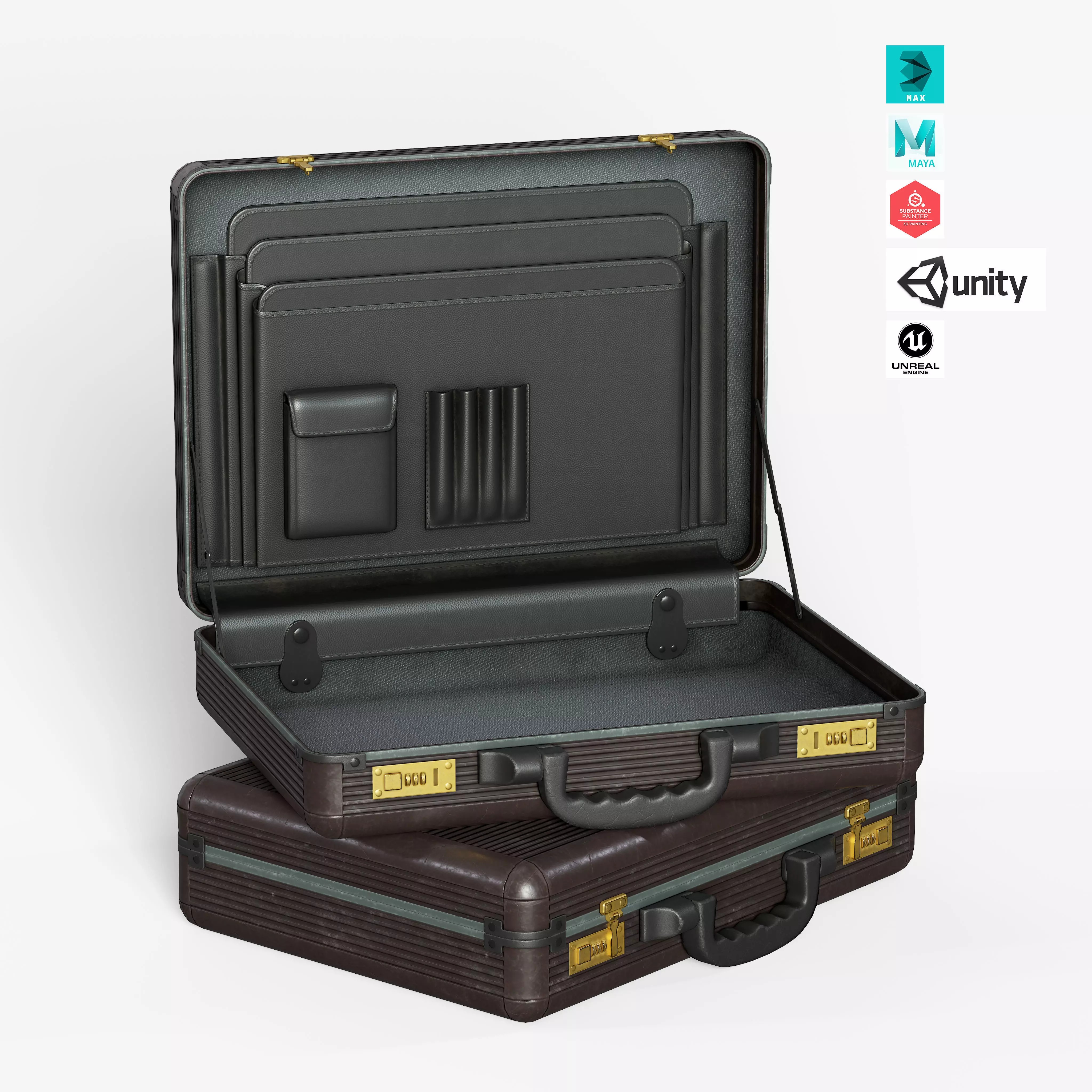 Briefcase - Low-Poly Game-Ready 3D Model - View 2