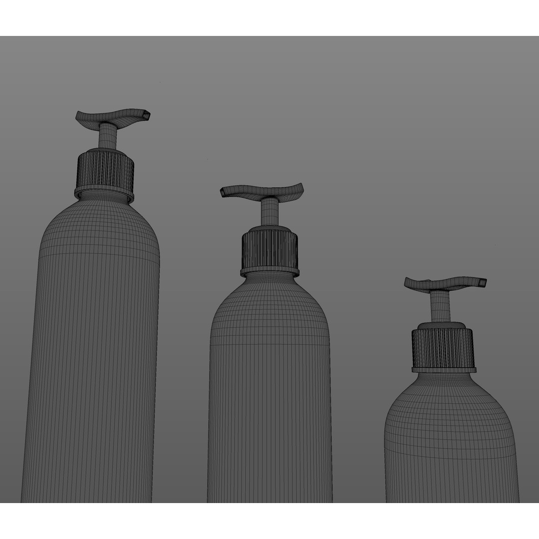 Dispenser Bottles 3D Model – Realistic Spray and Lotion Bottles, FBX, OBJ