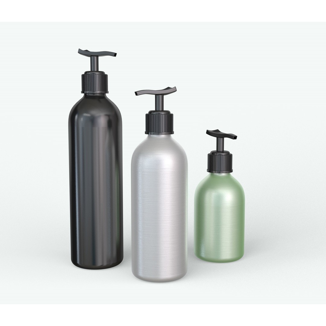 Dispenser Bottles 3D Model – Realistic Spray and Lotion Bottles, FBX, OBJ - View 4