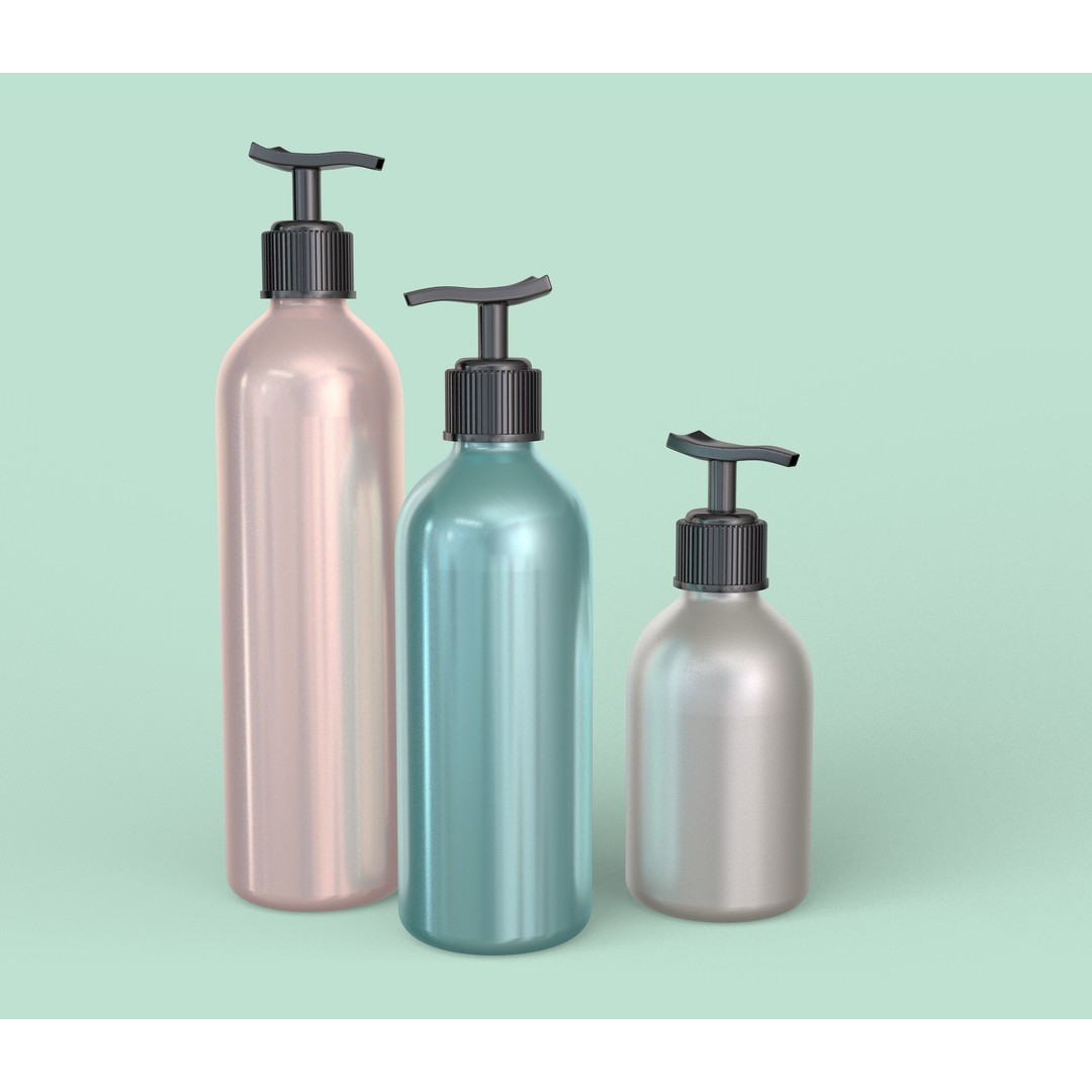 Dispenser Bottles 3D Model – Realistic Spray and Lotion Bottles, FBX, OBJ - View 7