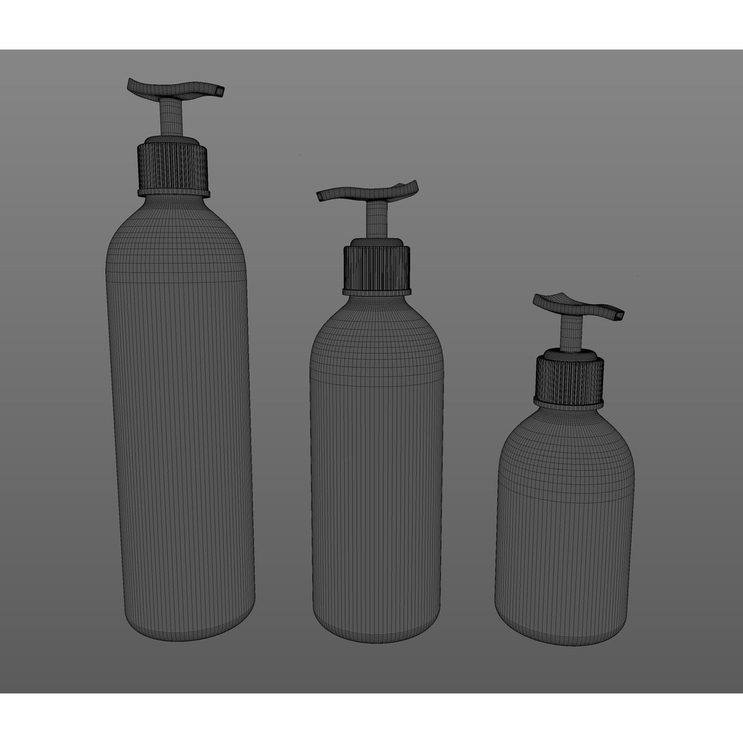 Dispenser Bottles 3D Model – Realistic Spray and Lotion Bottles, FBX, OBJ - View 9