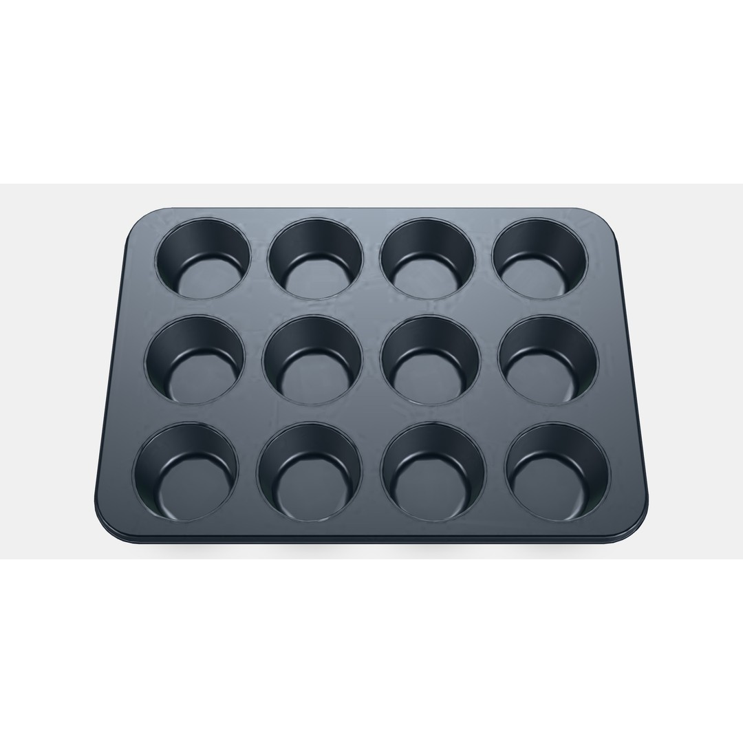 MANTAGG Muffin Tin 3D Model – Low Poly PBR Bakeware Asset, FBX - View 9