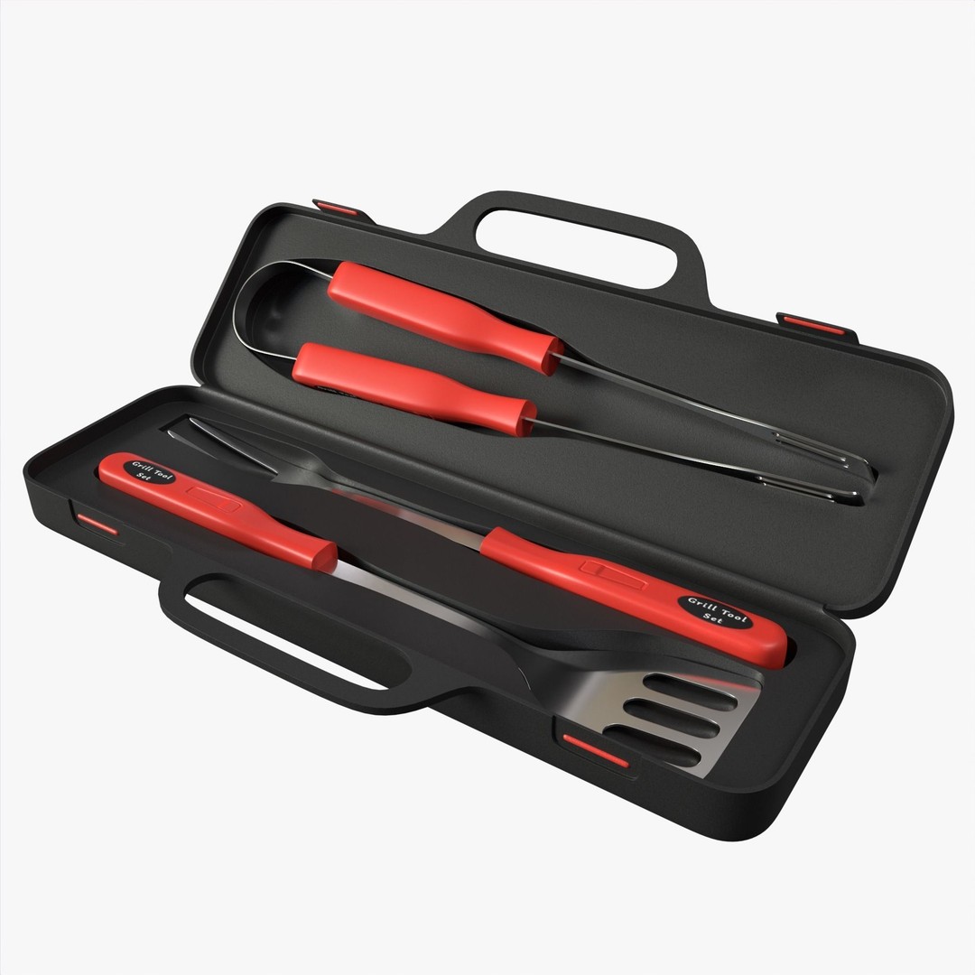 BBQ Tool Set 3D Model – High Poly PBR Kitchenware for Visual Production - View 3