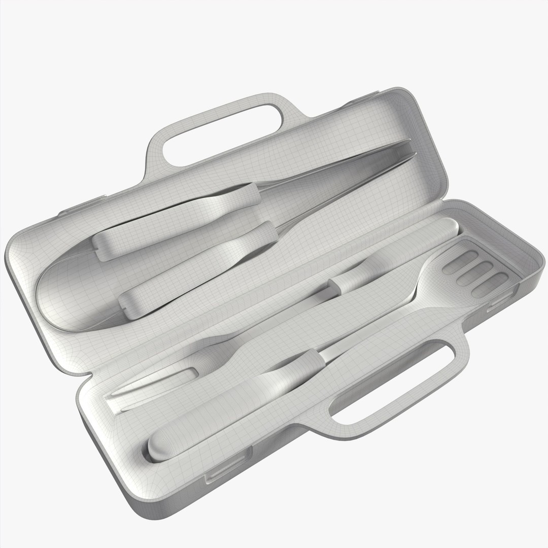 BBQ Tool Set 3D Model – High Poly PBR Kitchenware for Visual Production - View 33