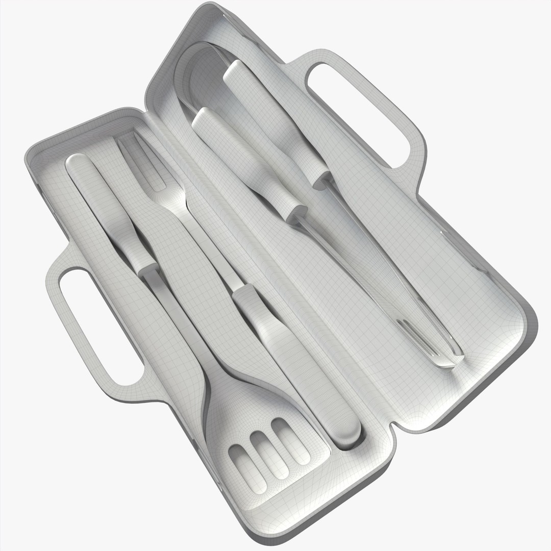 BBQ Tool Set 3D Model – High Poly PBR Kitchenware for Visual Production - View 34
