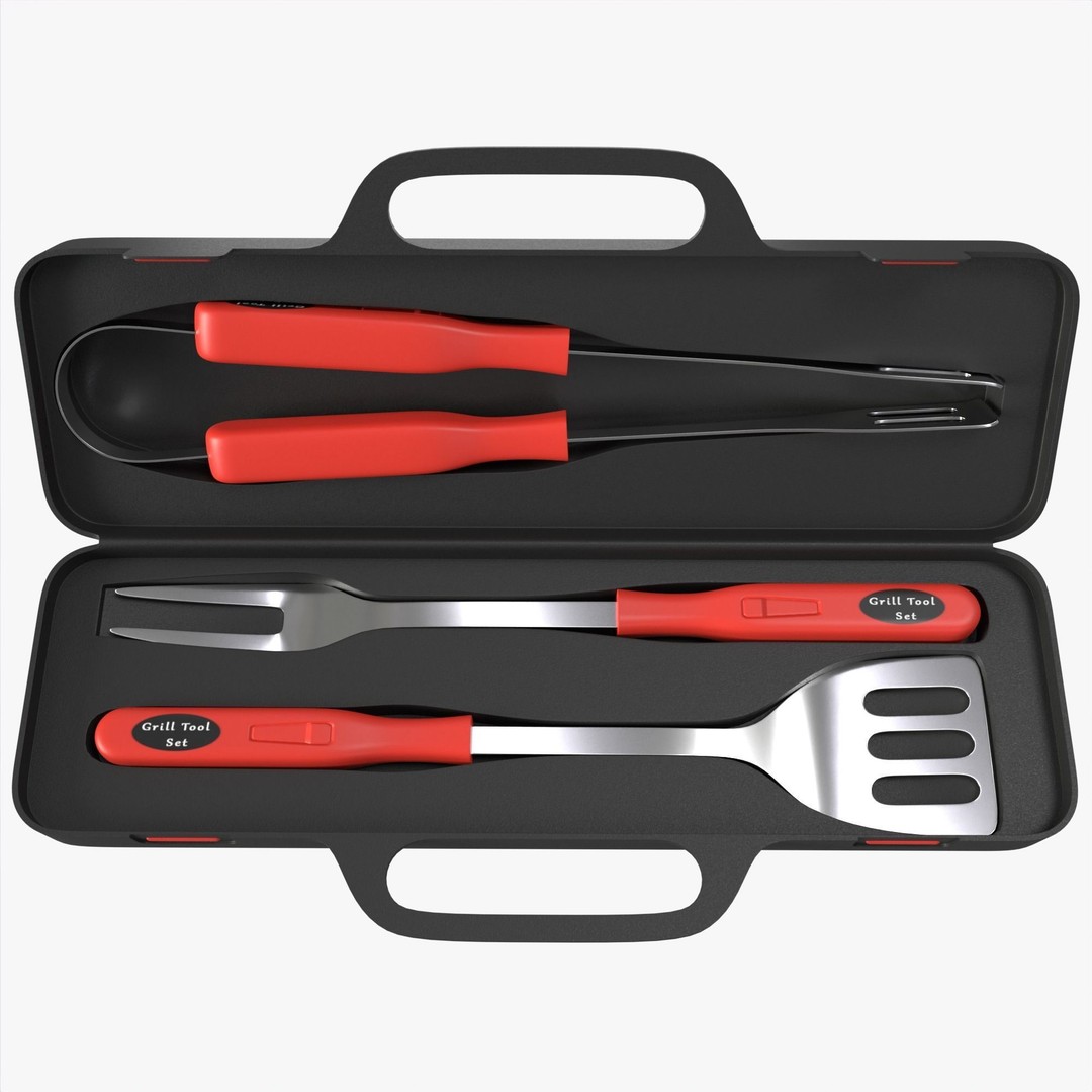 BBQ Tool Set 3D Model – High Poly PBR Kitchenware for Visual Production - View 6