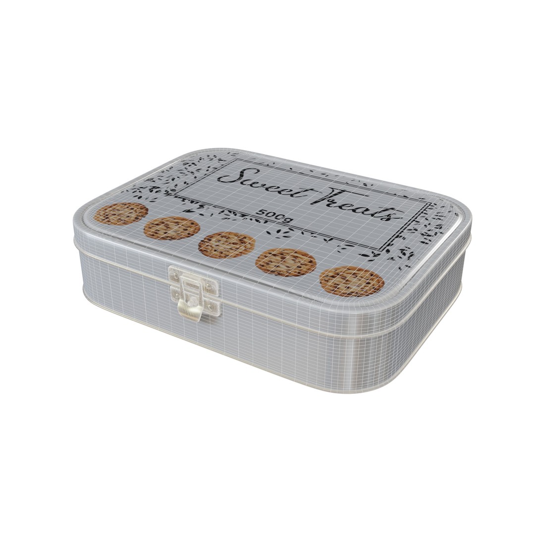 Metal Food Storage Tin 3D Model – Vintage Style PBR Game Asset, FBX - View 3