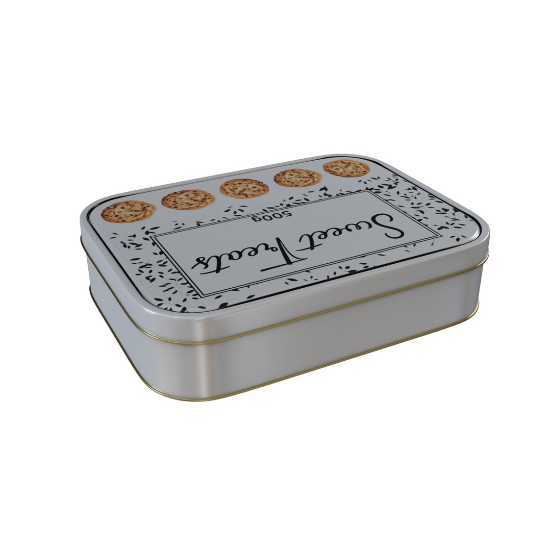 Metal Food Storage Tin 3D Model – Vintage Style PBR Game Asset, FBX - View 4