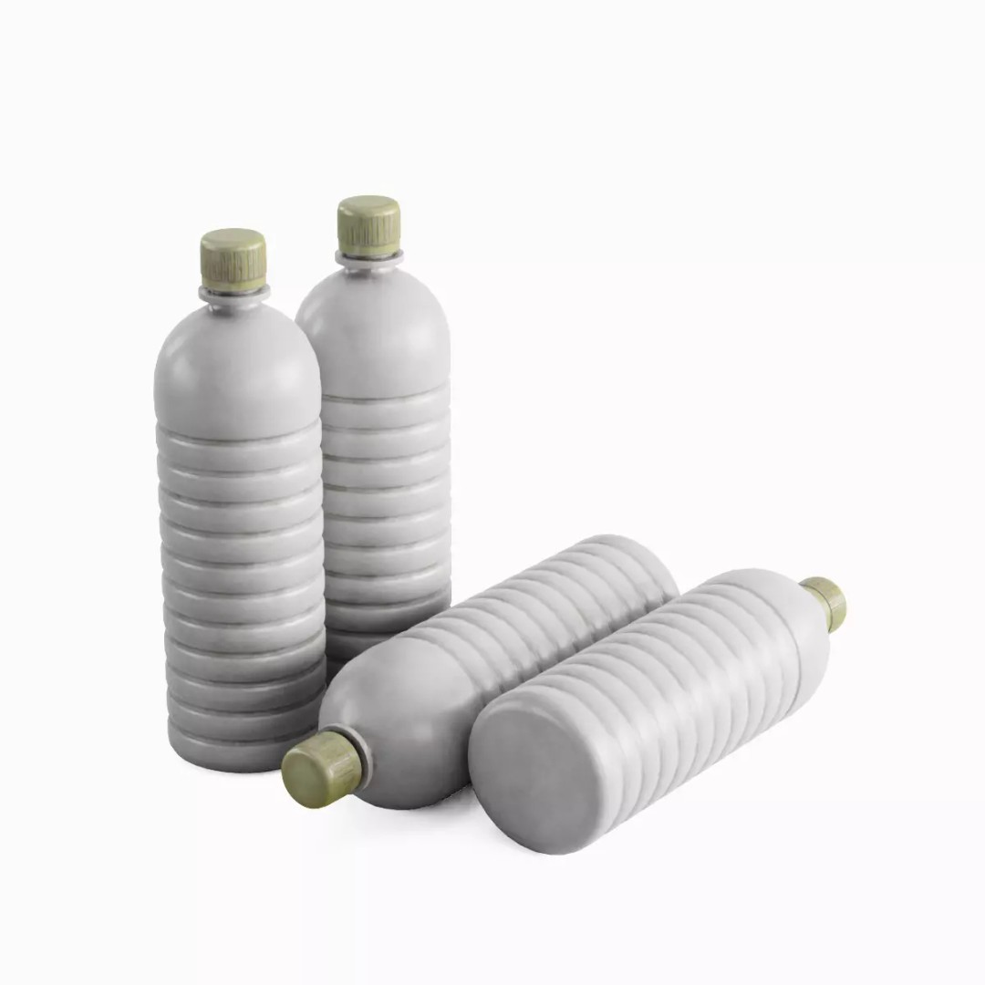 Plastic Bottle 3D Model – Low Poly PBR Textured Asset, FBX/OBJ - View 2