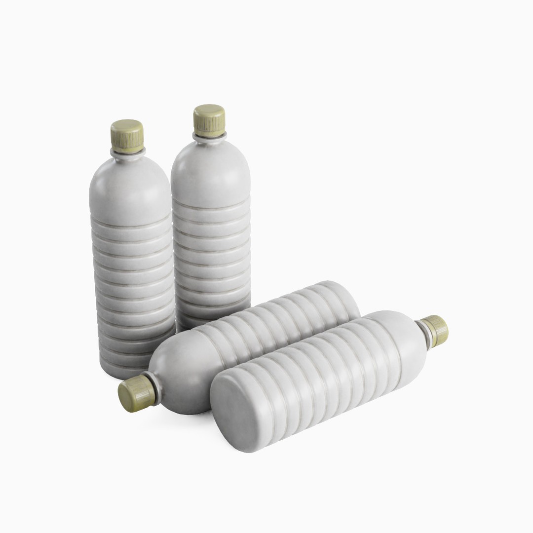 Plastic Bottle 3D Model – Low Poly PBR Textured Asset, FBX/OBJ - View 6