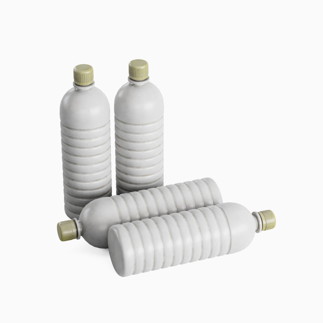 Plastic Bottle 3D Model – Low Poly PBR Textured Asset, FBX/OBJ - View 7