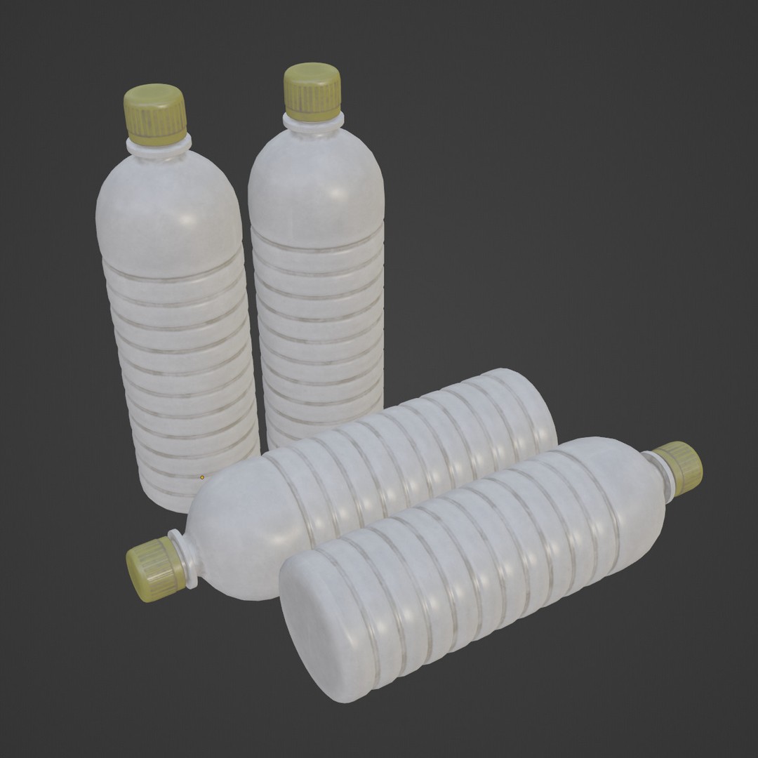 Plastic Bottle 3D Model – Low Poly PBR Textured Asset, FBX/OBJ - View 8