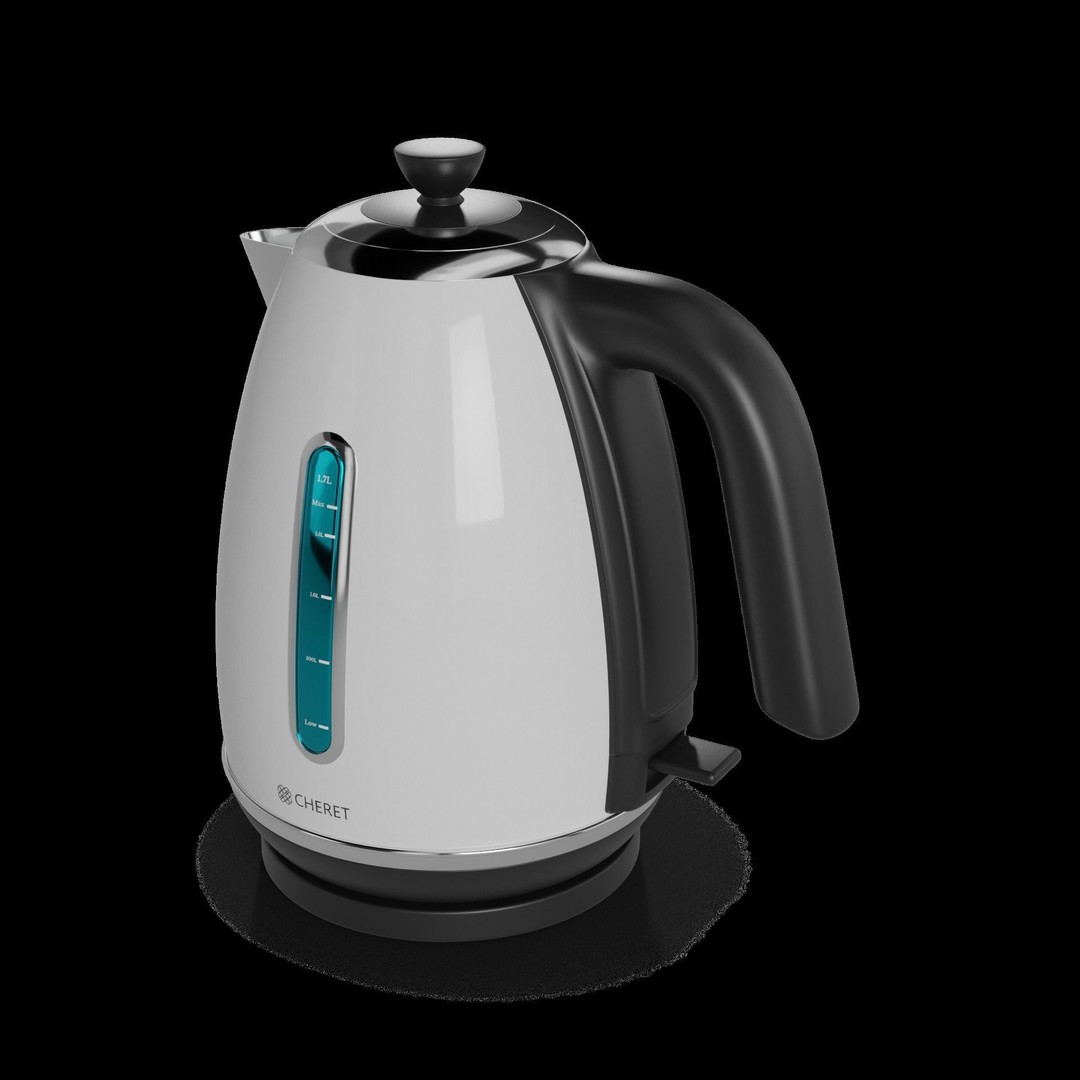 Electric Kettle 3D Model – Low Poly PBR Kitchen Appliance, FBX