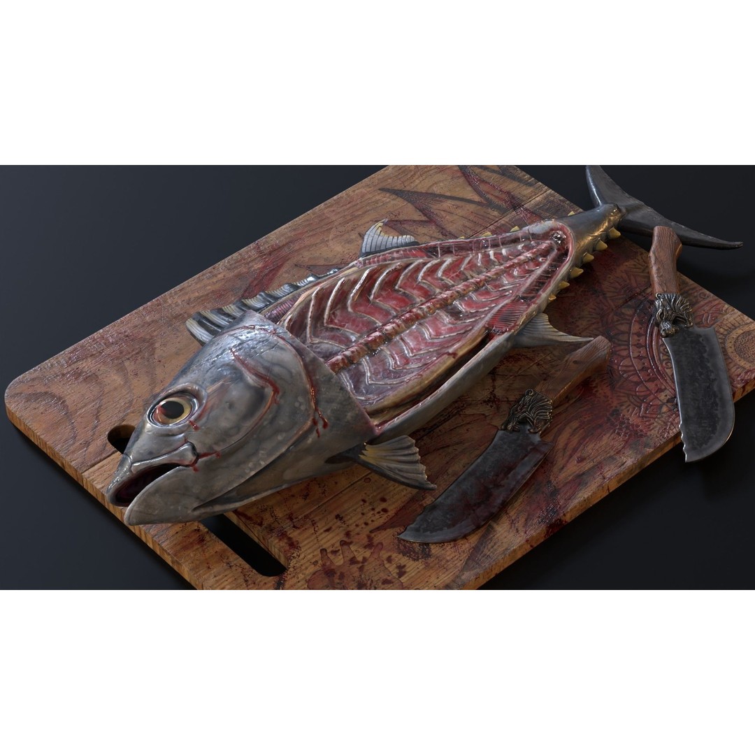 Lion Knife 3D Model – Low Poly Kitchenware, PBR Textures, FBX - View 10