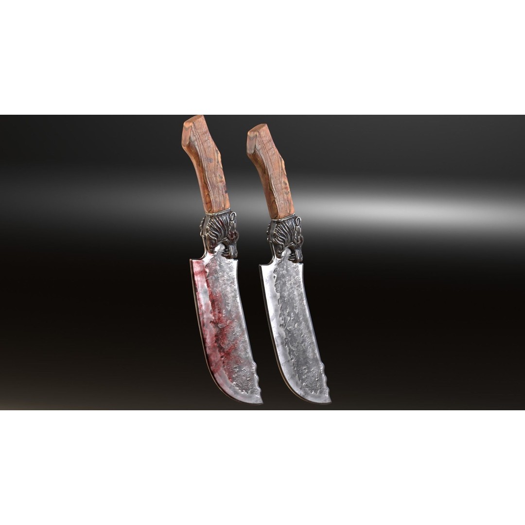 Lion Knife 3D Model – Low Poly Kitchenware, PBR Textures, FBX - View 6