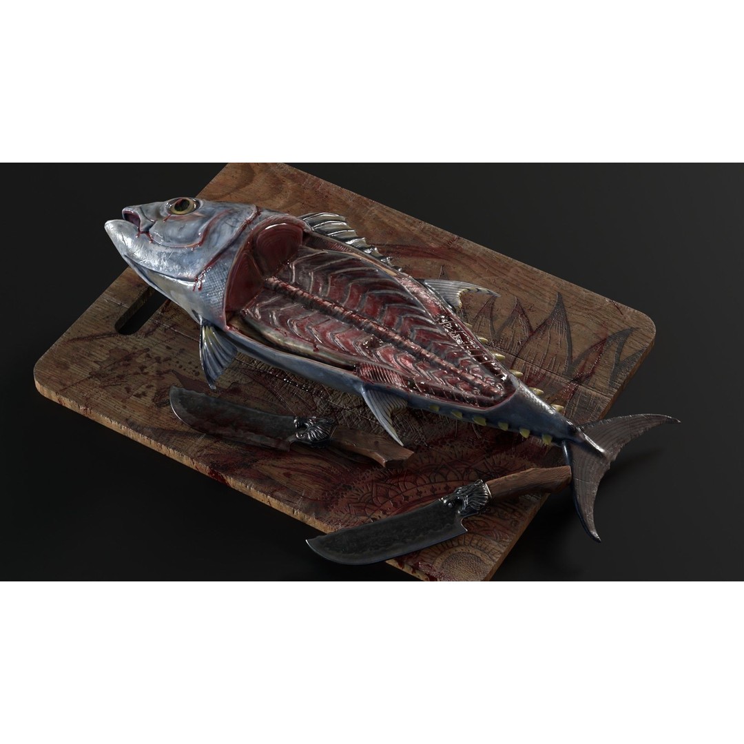 Lion Knife 3D Model – Low Poly Kitchenware, PBR Textures, FBX - View 9