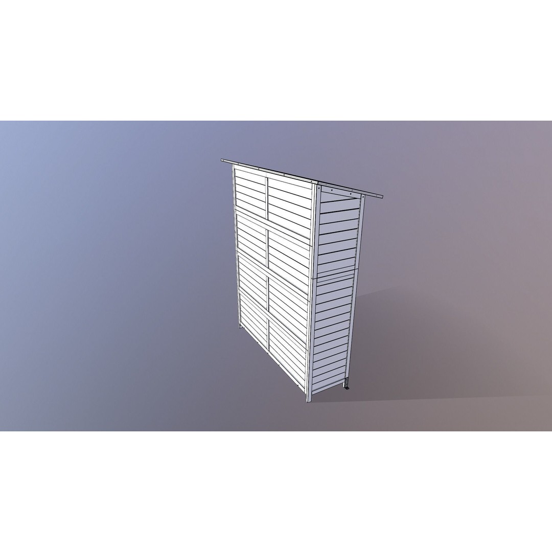 Outdoor Storage Cabinet 3D Model – Vintage Wooden Shed, Game Ready, FBX - View 11