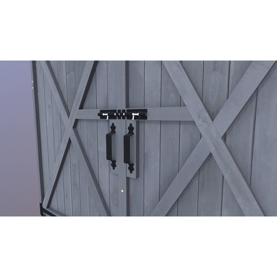 Outdoor Storage Cabinet 3D Model – Vintage Wooden Shed, Game Ready, FBX - View 5