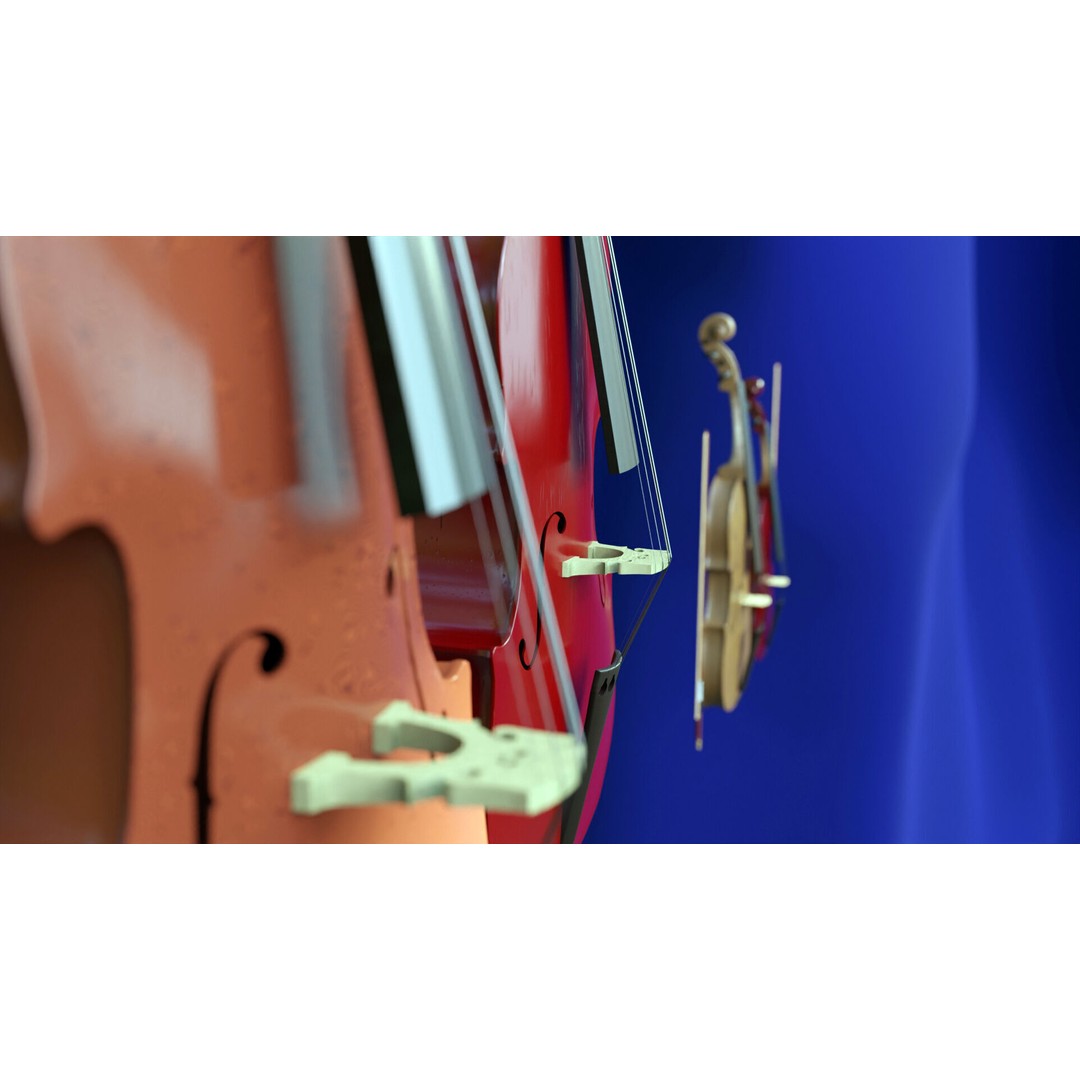 Symphonic Strings 3D Model – Classic String Instruments Set, Blender - View 5