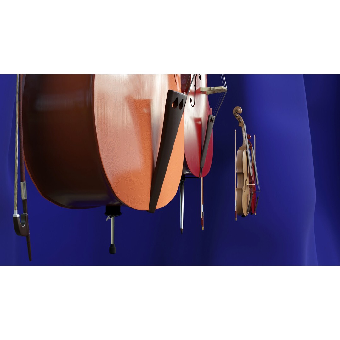 Symphonic Strings 3D Model – Classic String Instruments Set, Blender - View 6