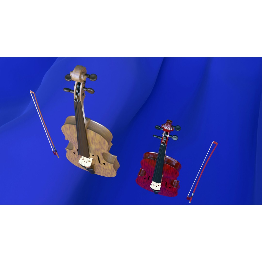 Symphonic Strings 3D Model – Classic String Instruments Set, Blender - View 7