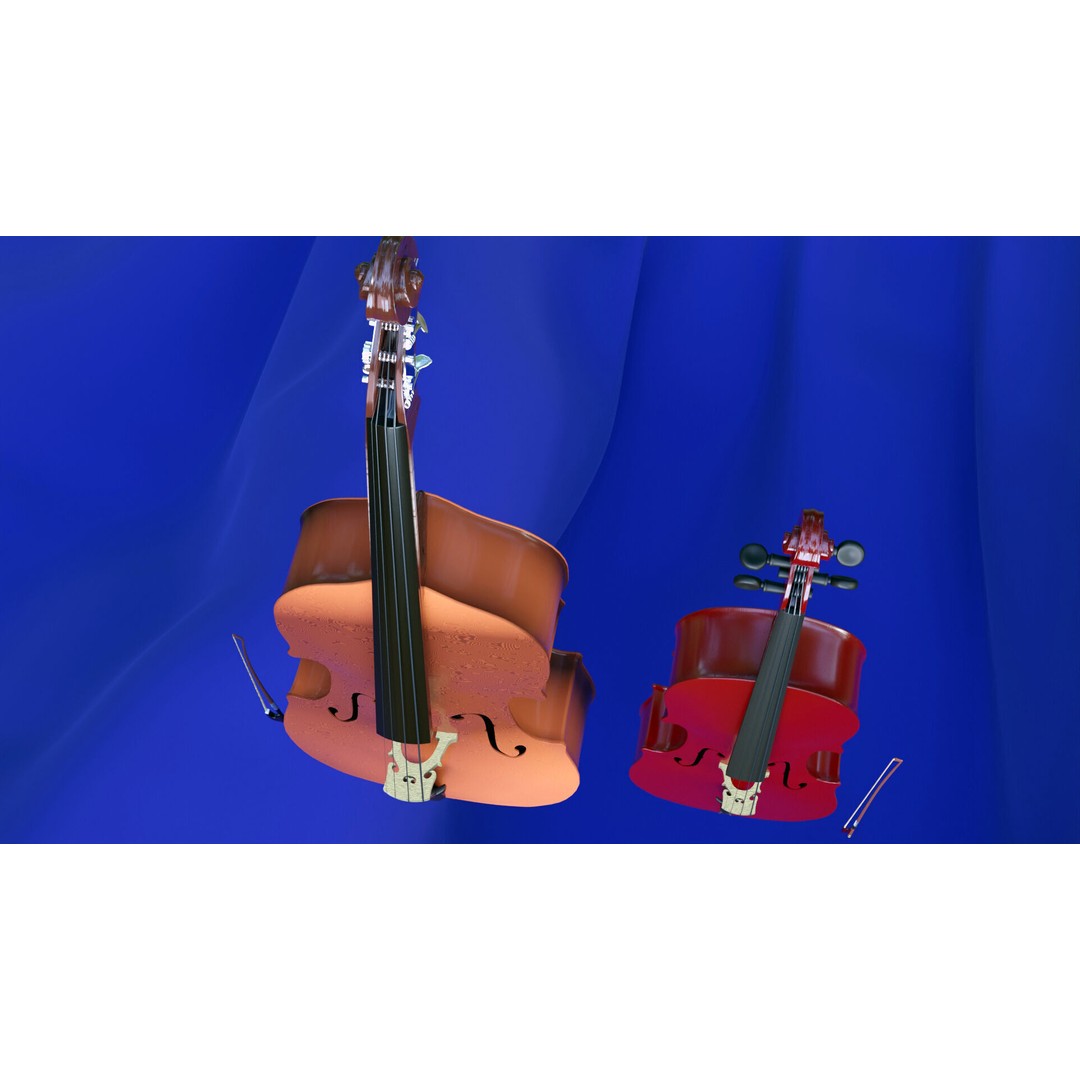 Symphonic Strings 3D Model – Classic String Instruments Set, Blender - View 8