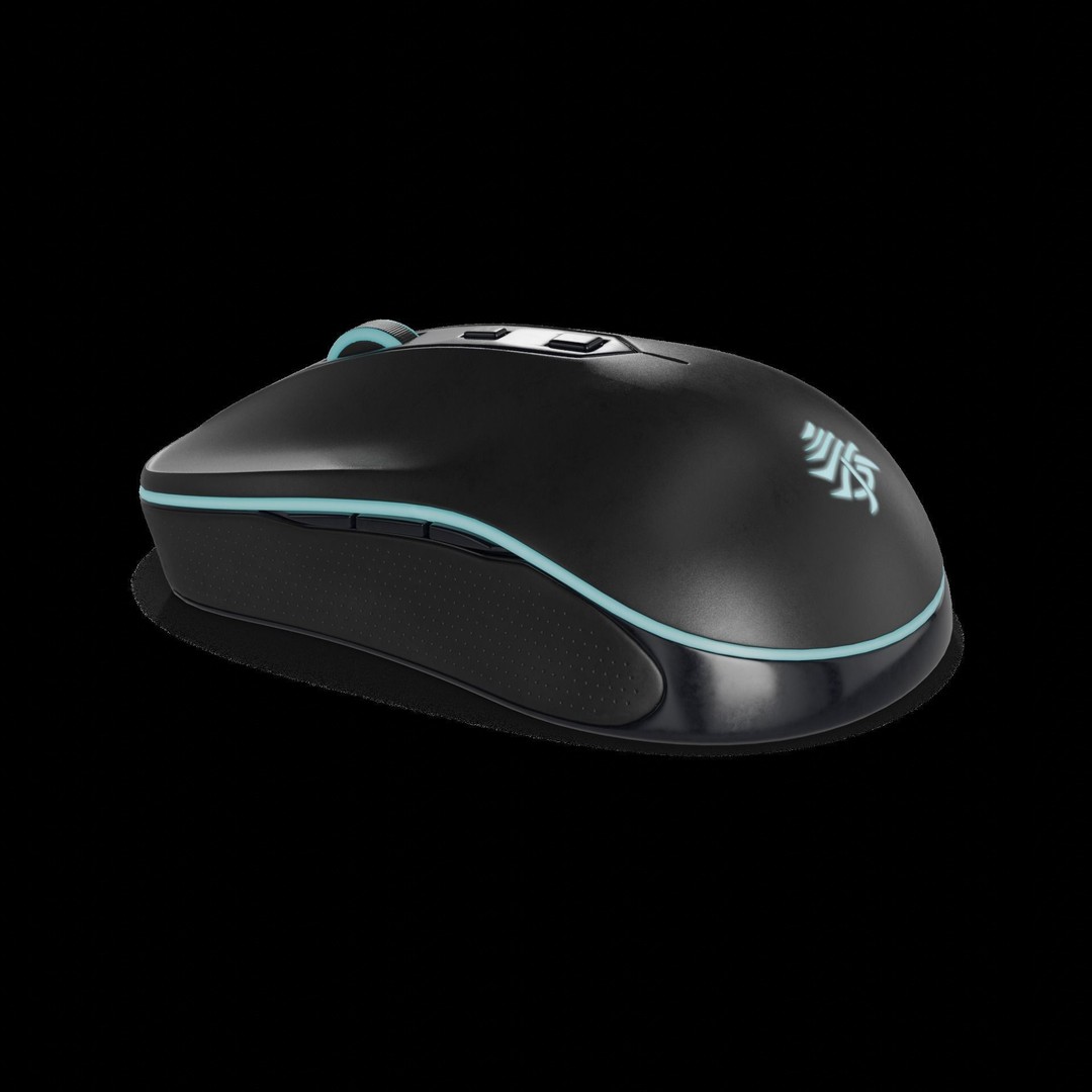 Wireless Mouse 3D Model – Low Poly Ergonomic Design, PBR Textures