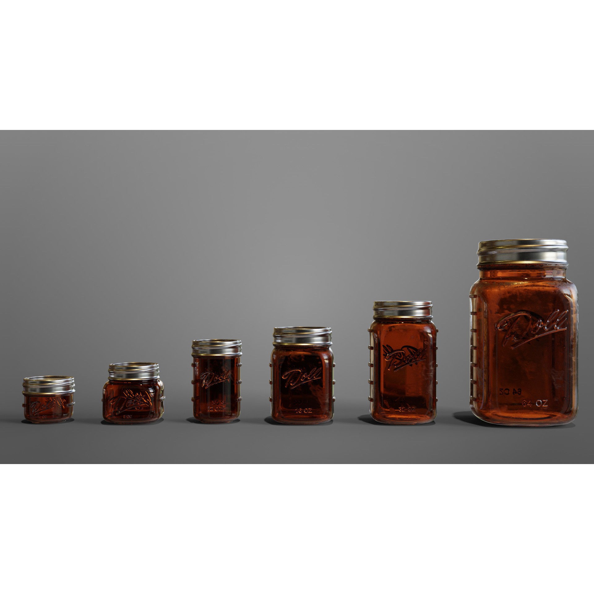Mason Jars - Low-Poly Game-Ready 3D Model - View 12