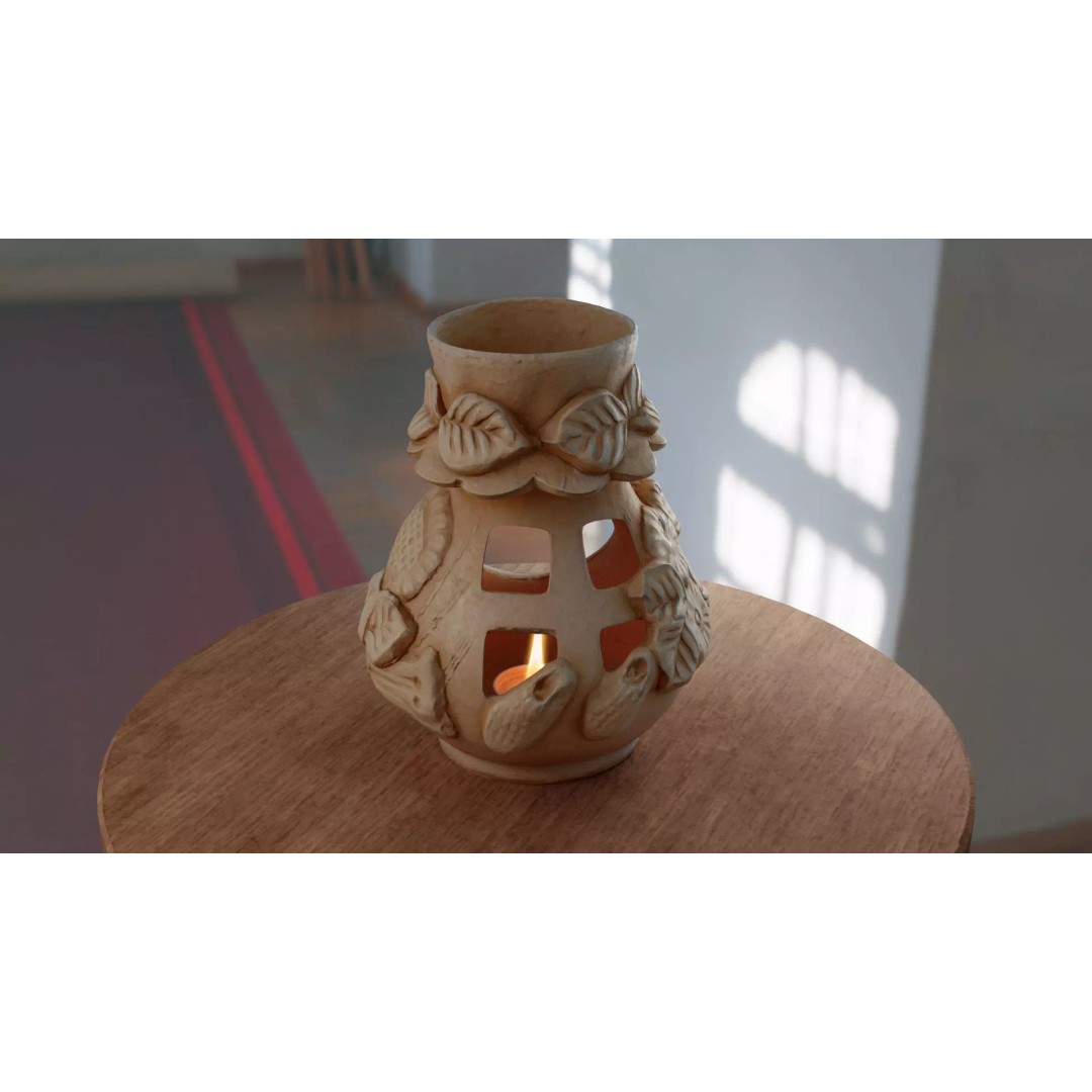 Aroma Lamp 3D Model – High Quality Polygonal Model, FBX, OBJ - View 2