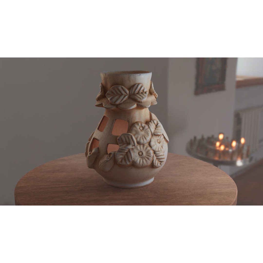 Aroma Lamp 3D Model – High Quality Polygonal Model, FBX, OBJ - View 3