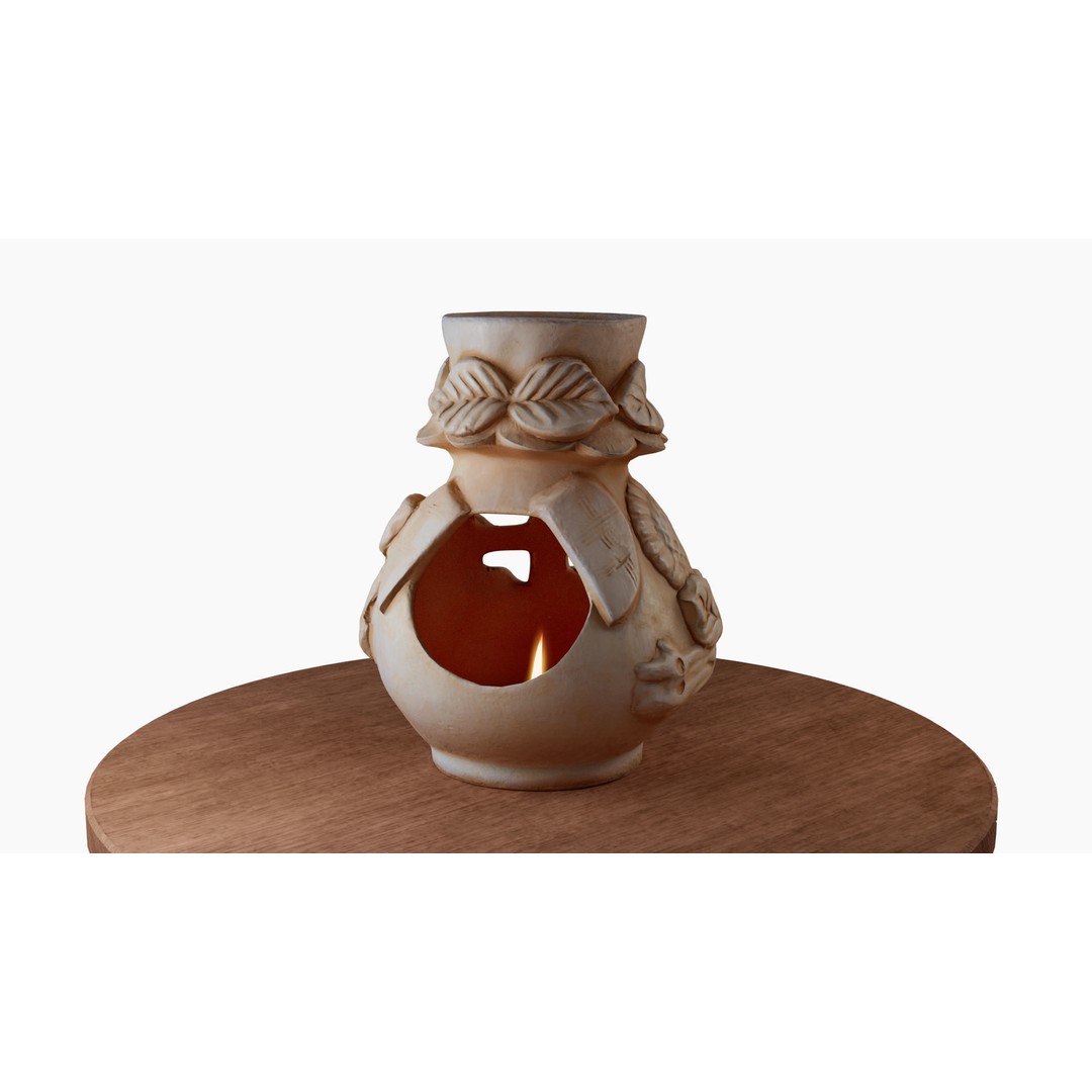 Aroma Lamp 3D Model – High Quality Polygonal Model, FBX, OBJ - View 4