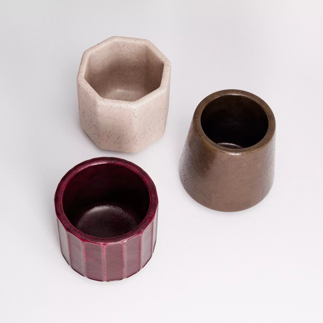 Ceramic Cups Set 02 3D Model – Low Poly PBR Kitchenware, FBX, OBJ - View 4