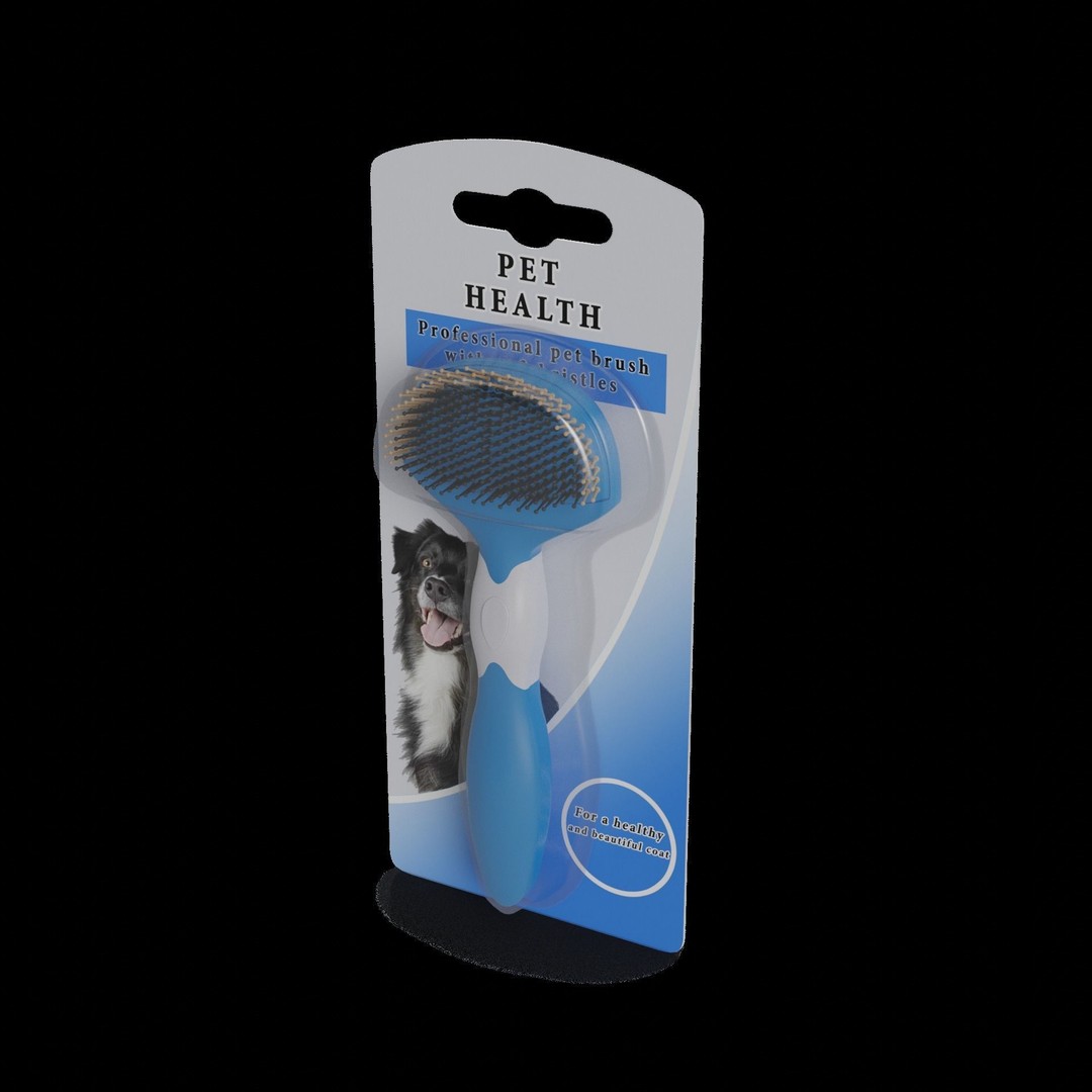 Pet Grooming Brush 3D Model – Realistic PBR Asset, FBX