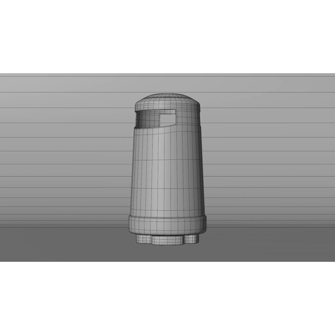 Cannes Trash Can 3D Model – PBR Ready, FBX, Animation Optimized - View 11