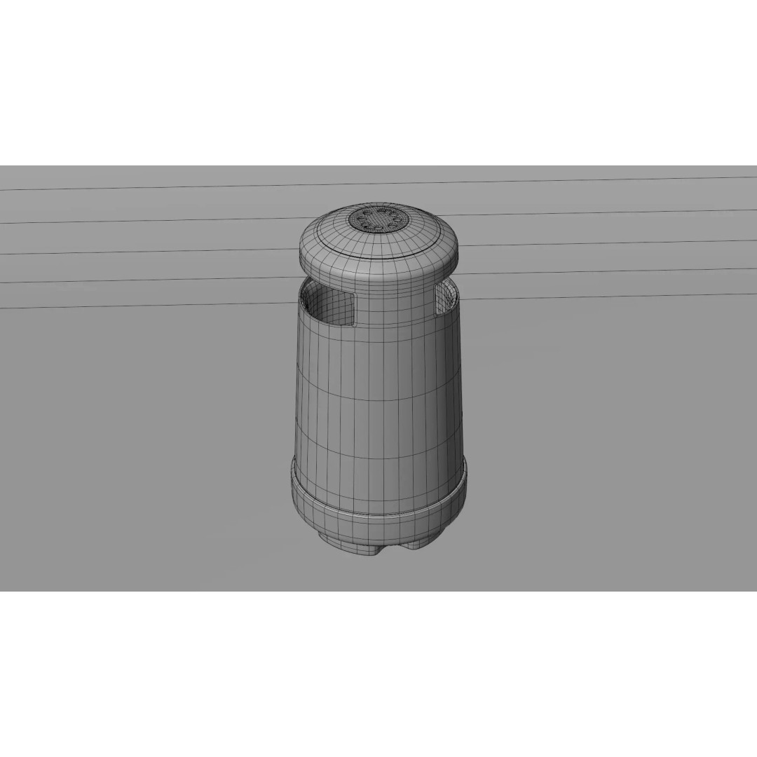 Cannes Trash Can 3D Model – PBR Ready, FBX, Animation Optimized - View 14