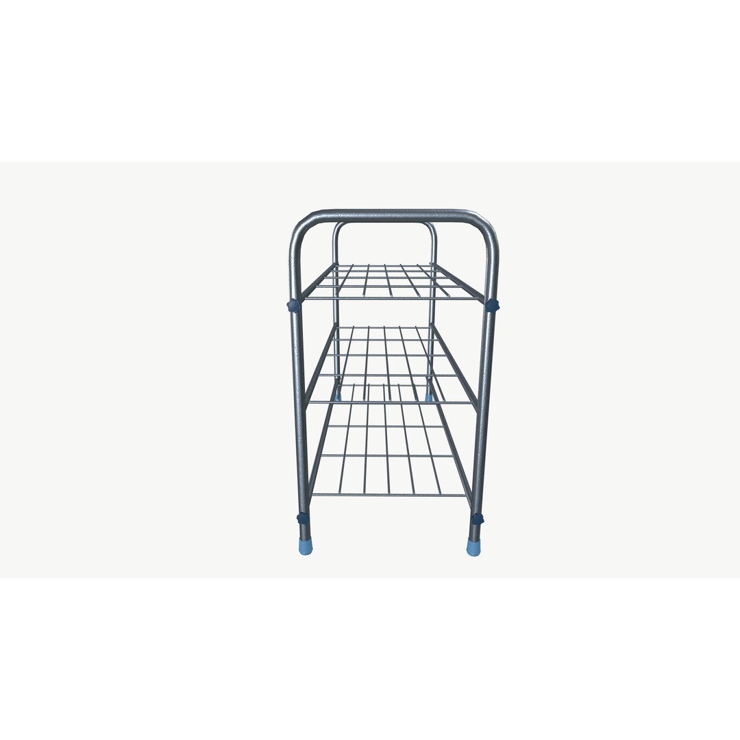 Three-Tier Metal Shoe Rack 3D Model – PBR Game-Ready Asset, FBX - View 4