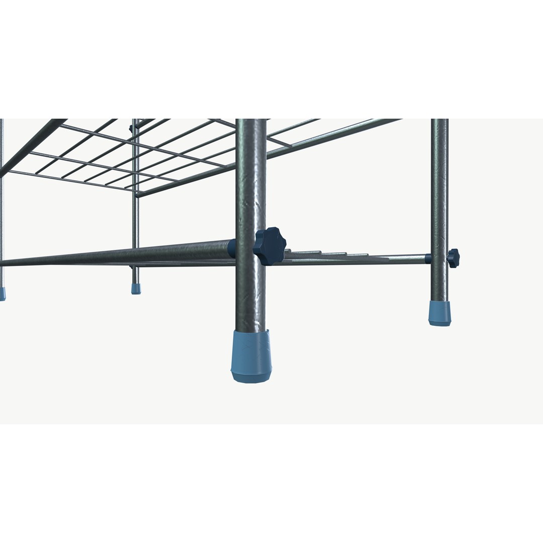 Three-Tier Metal Shoe Rack 3D Model – PBR Game-Ready Asset, FBX - View 7