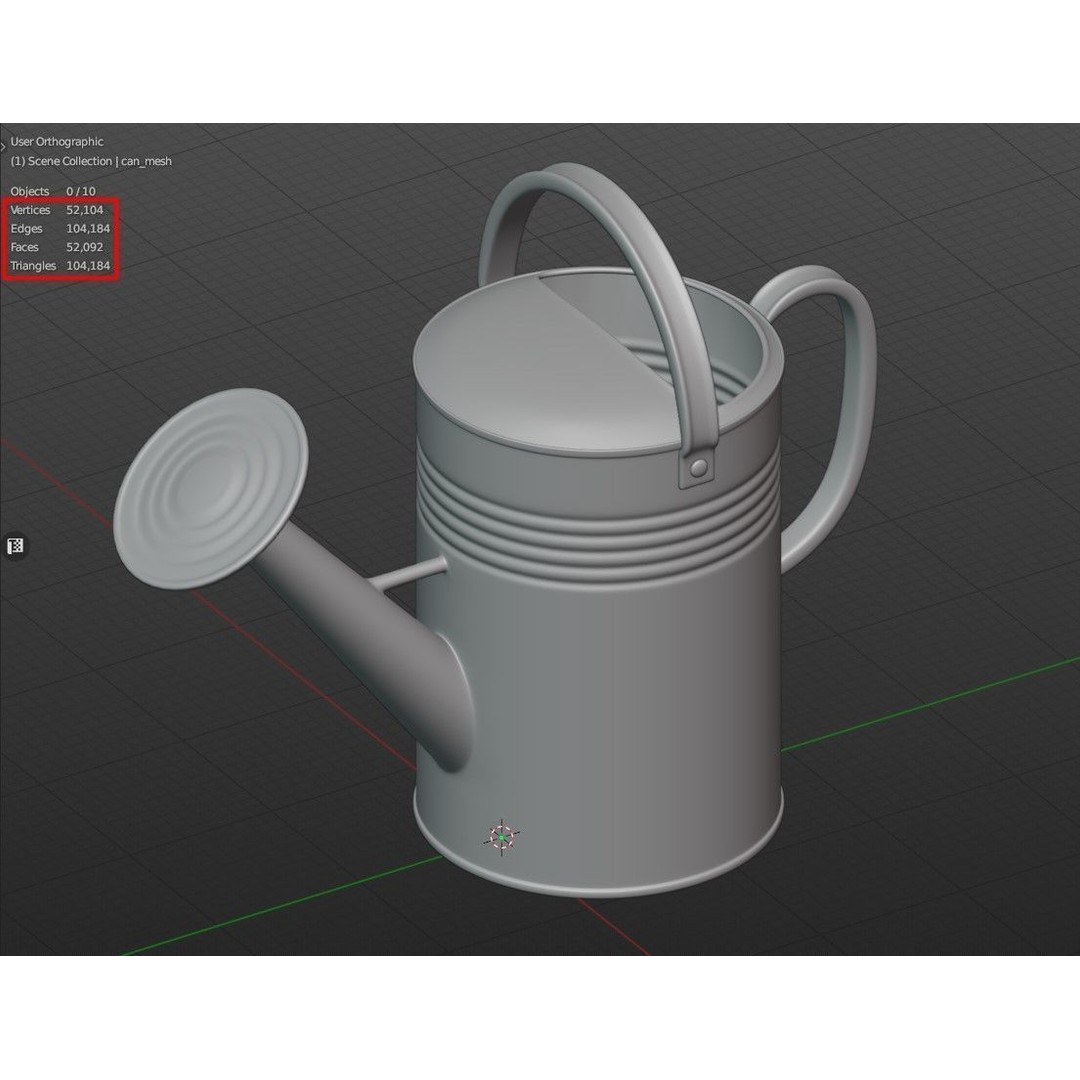 Watering Can 3D Model – Low Poly PBR Game Asset, FBX