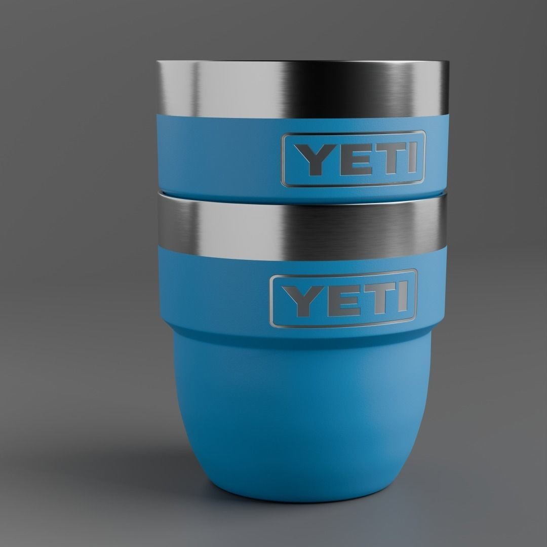 Yeti Rambler 4 oz Stackable Cups 3D Model – Low Poly PBR Kitchenware, FBX