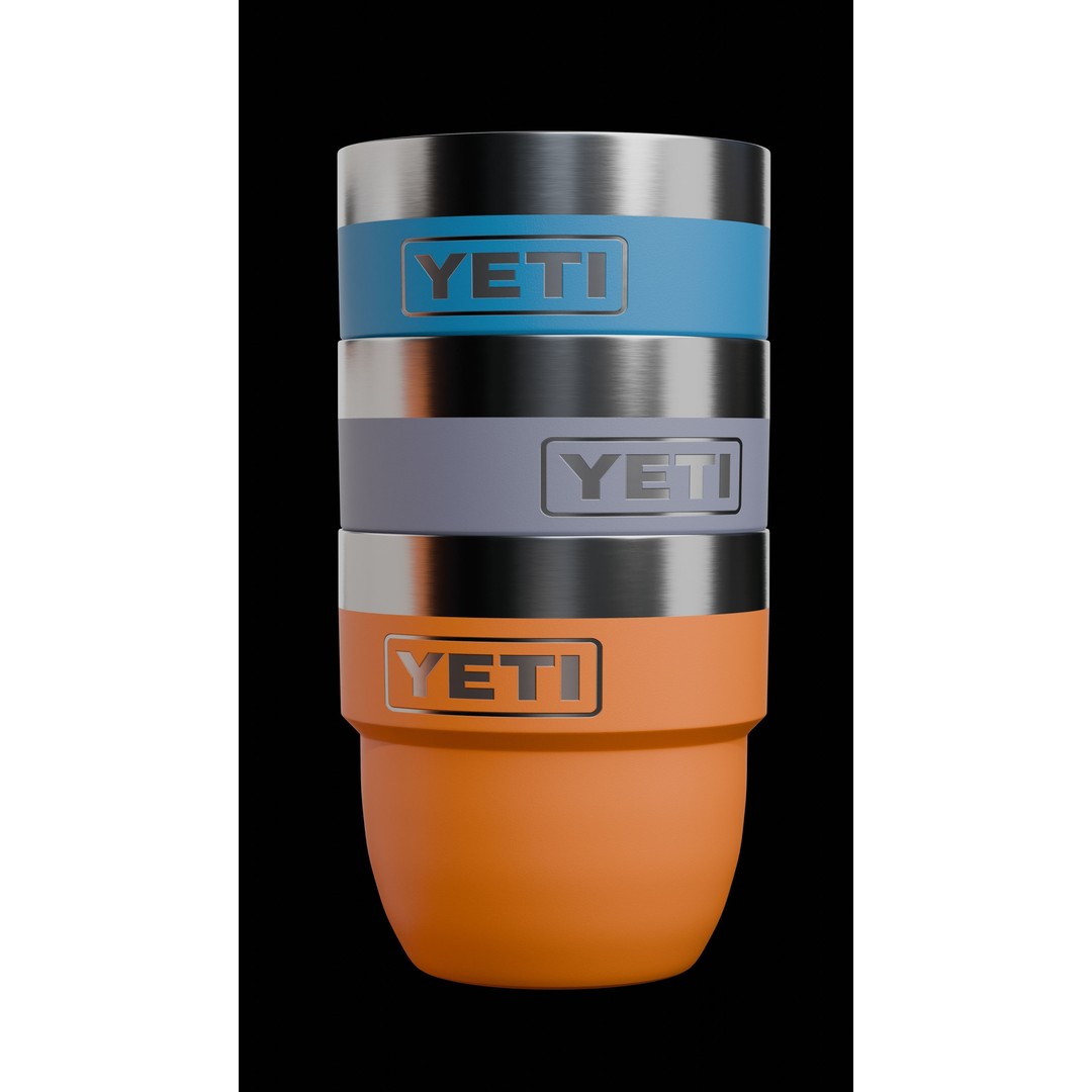 Yeti Rambler 4 oz Stackable Cups 3D Model – Low Poly PBR Kitchenware, FBX - View 7