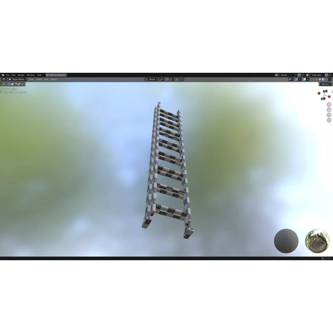 Ladder 3D Model – Low Poly PBR Game Asset, FBX, OBJ