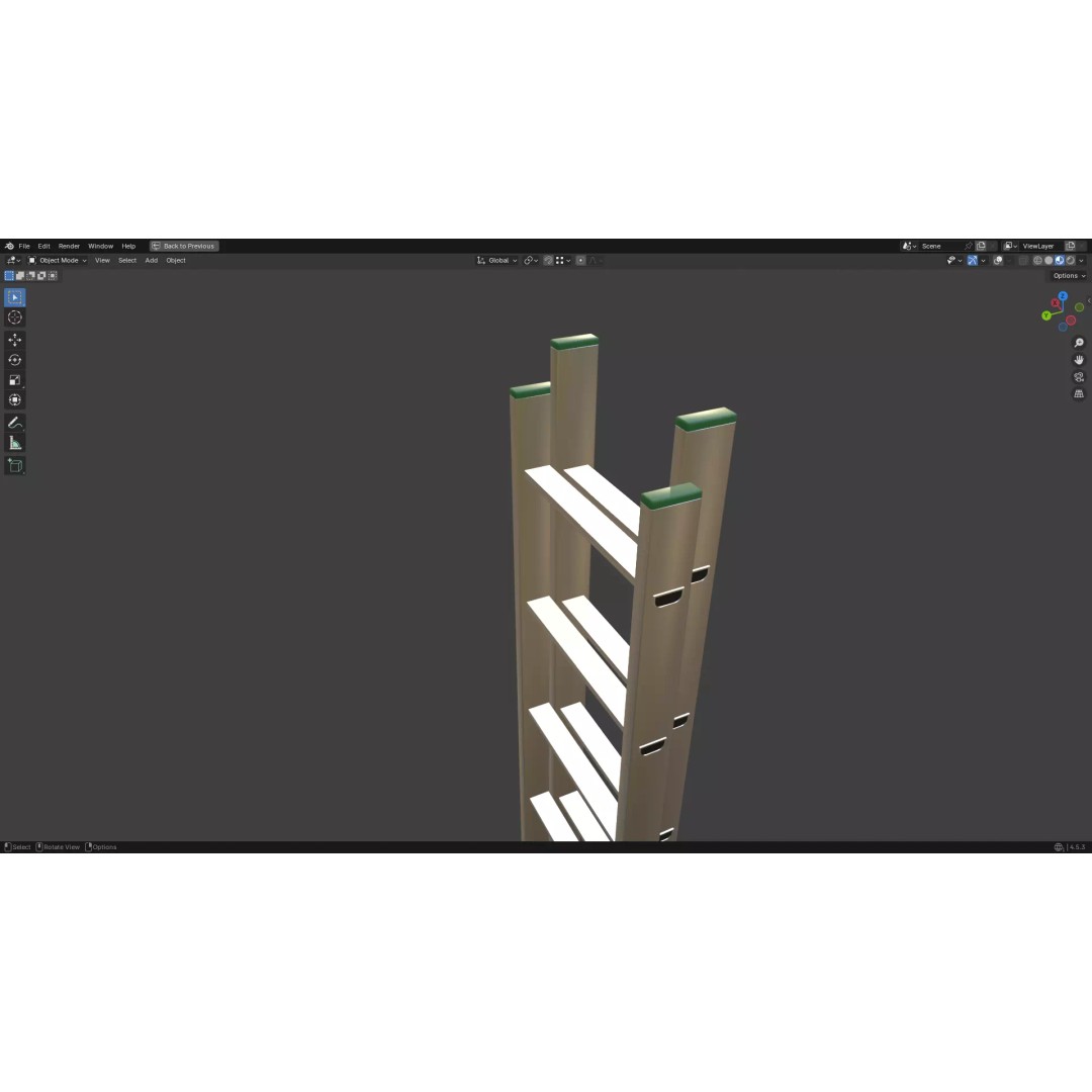 Ladder 3D Model – Low Poly PBR Game Asset, FBX, OBJ - View 12