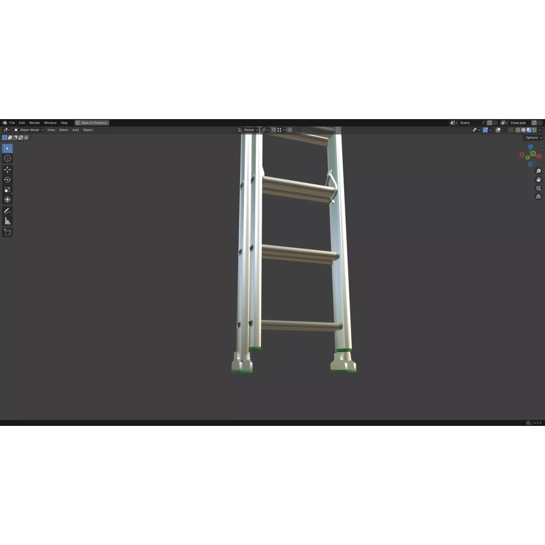 Ladder 3D Model – Low Poly PBR Game Asset, FBX, OBJ - View 13