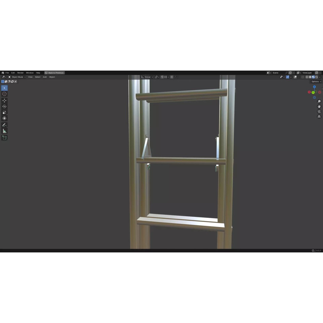 Ladder 3D Model – Low Poly PBR Game Asset, FBX, OBJ - View 14