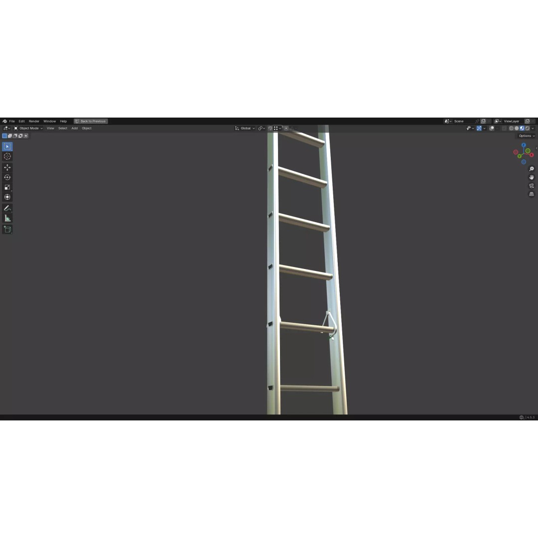Ladder 3D Model – Low Poly PBR Game Asset, FBX, OBJ - View 16