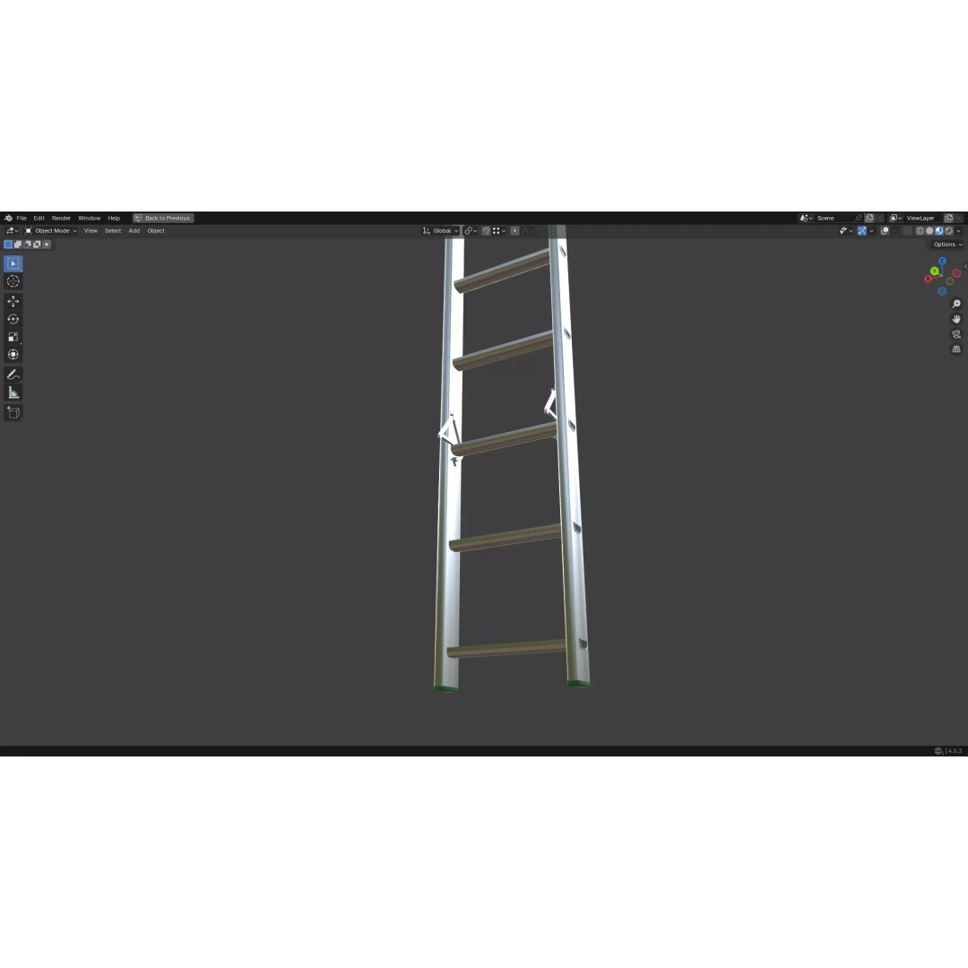Ladder 3D Model – Low Poly PBR Game Asset, FBX, OBJ - View 19