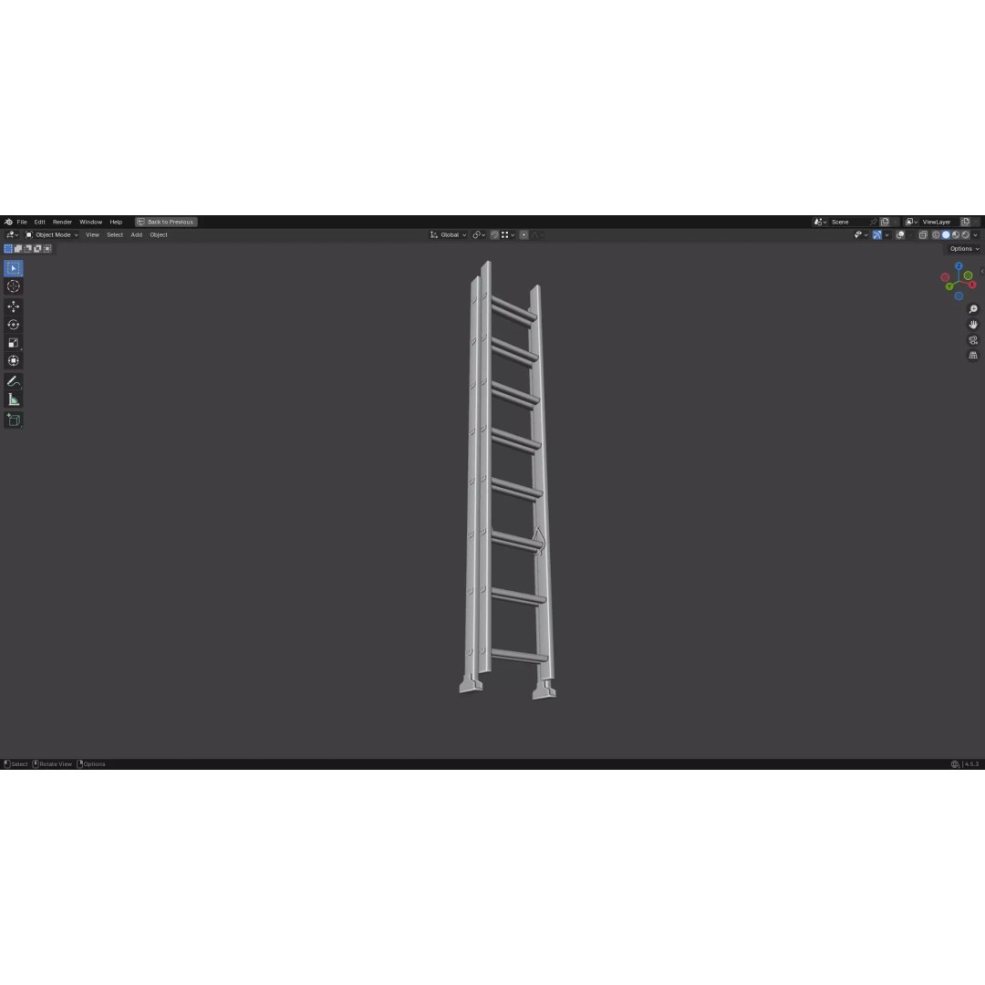 Ladder 3D Model – Low Poly PBR Game Asset, FBX, OBJ - View 21